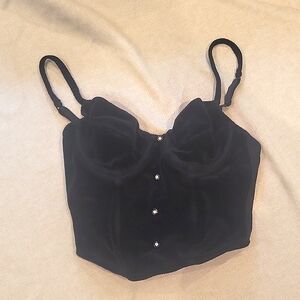 Vintage Victoria's Secret Black Velvet bustier